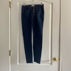 Mud pie Skinny Stretchy Jeans with Buttons and Slit
